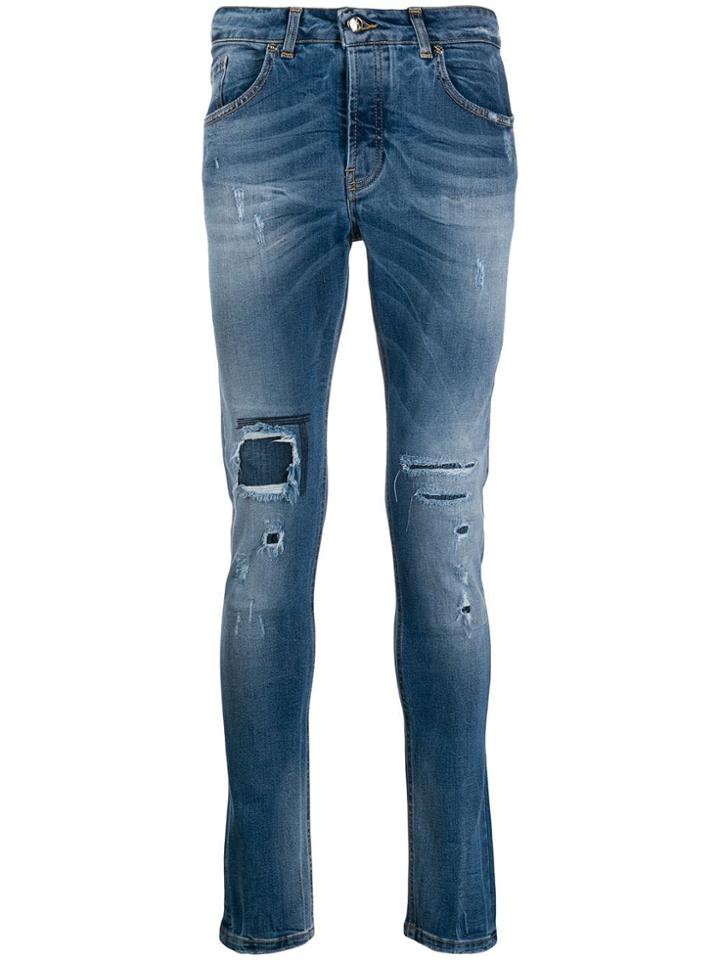 Cesare Paciotti 4us Distressed Skinny Jeans - Blue