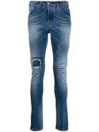 Cesare Paciotti 4us Distressed Skinny Jeans - Blue