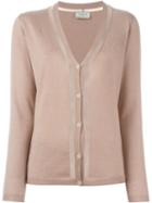 Lanvin Transparent Panel Cardigan, Women's, Size: Xs, Nude/neutrals, Silk/polyamide/spandex/elastane/cashmere