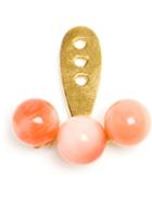 Yvonne Leon 18kt Yellow Gold And Coral Lobe Earring