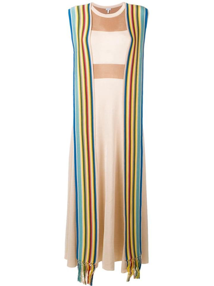Loewe Stripe Bands Knit Dress - Neutrals