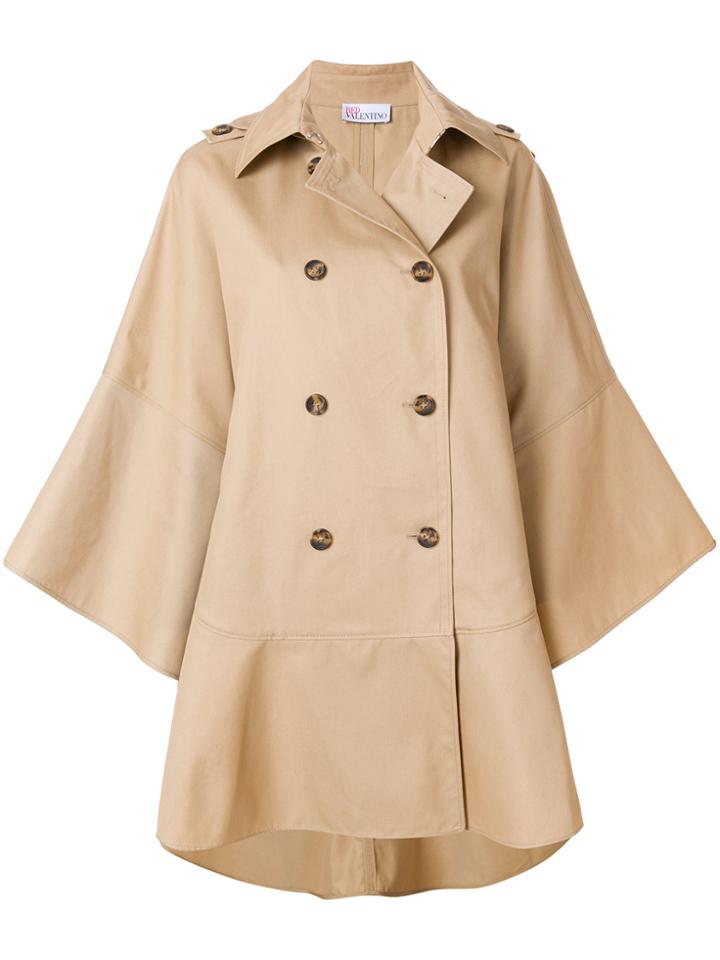 Red Valentino Wide Sleeve Double Breasted Coat - Nude & Neutrals