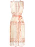 Rewind Vintage Affairs Micro Pleated Midi Dress - Neutrals