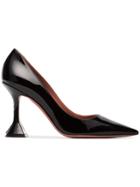 Amina Muaddi Ami 95 Leather Patent Pumps - Black
