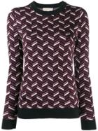 Michael Michael Kors Patterned Crew Neck Sweater - Red