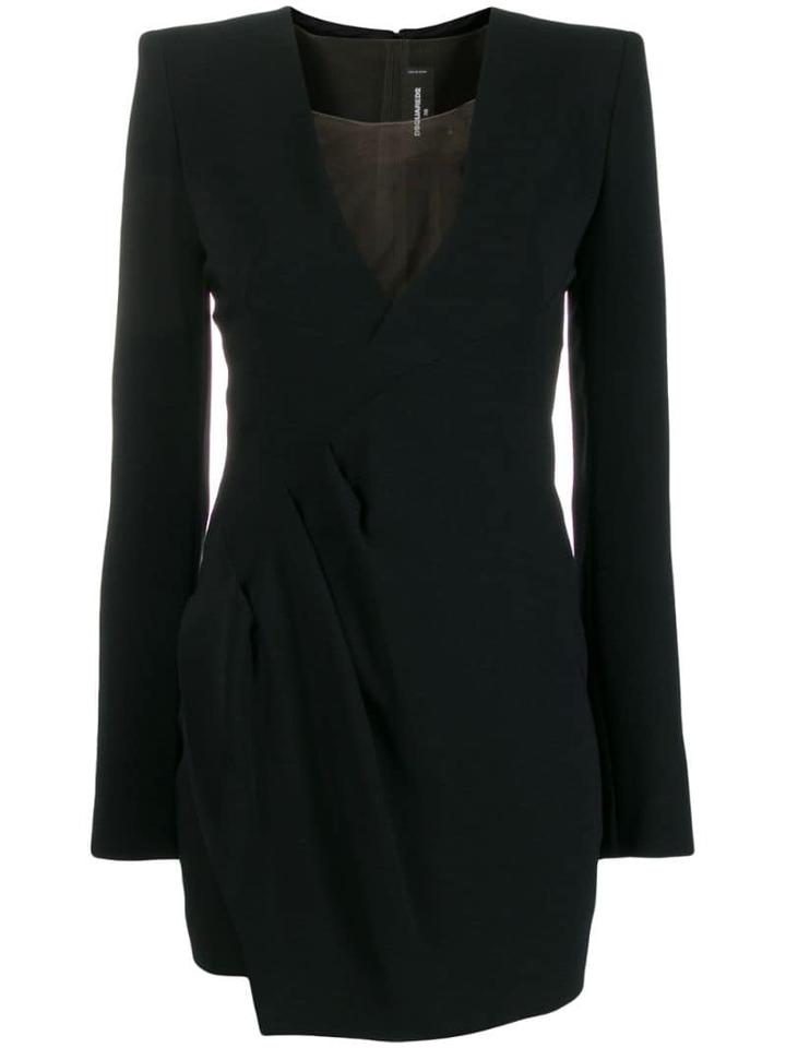 Dsquared2 Evening Dress With Structured Shoulders - Black