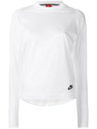 Nike Pleated Back Panel Top, Women's, Size: Medium, White, Cotton/viscose/polyester