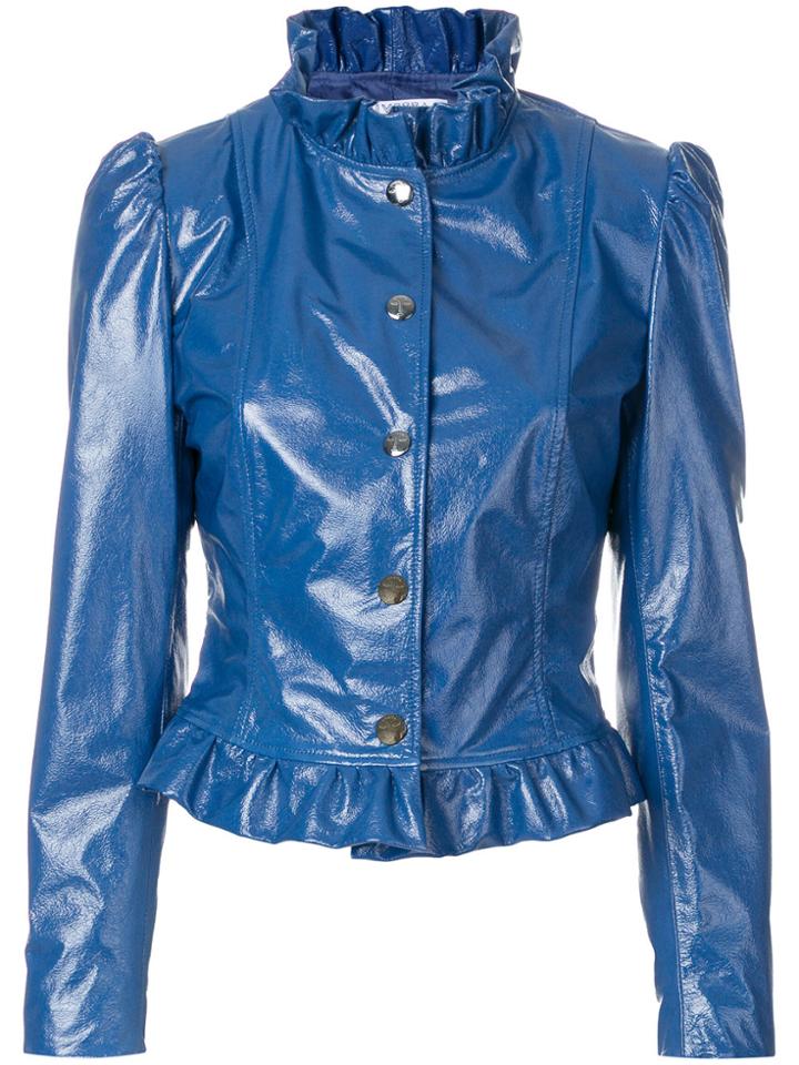Vivetta Ruffle Edge Cropped Jacket - Blue