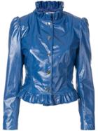 Vivetta Ruffle Edge Cropped Jacket - Blue