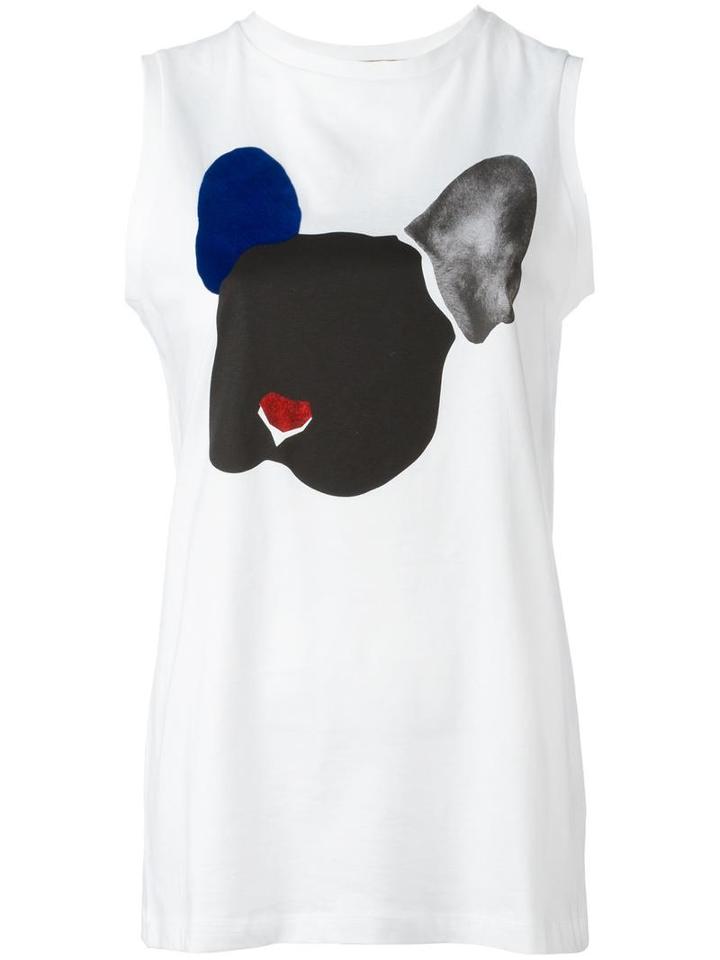 Être Cécile Dog Print Tank, Women's, Size: Small, White, Cotton
