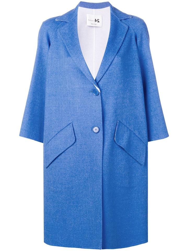Manzoni 24 3/4 Sleeve Midi Coat - Blue