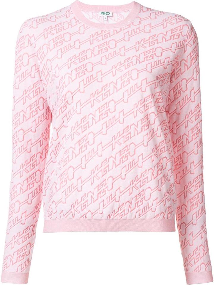 Kenzo Logo Knit Jumper, Women's, Size: Medium, Pink/purple, Polyamide/polyester/viscose