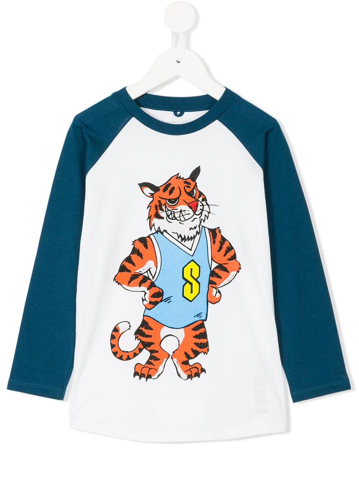 Stella Mccartney Kids - Tiger Print Long-sleeve T-shirt - Kids - Cotton - 8 Yrs, White
