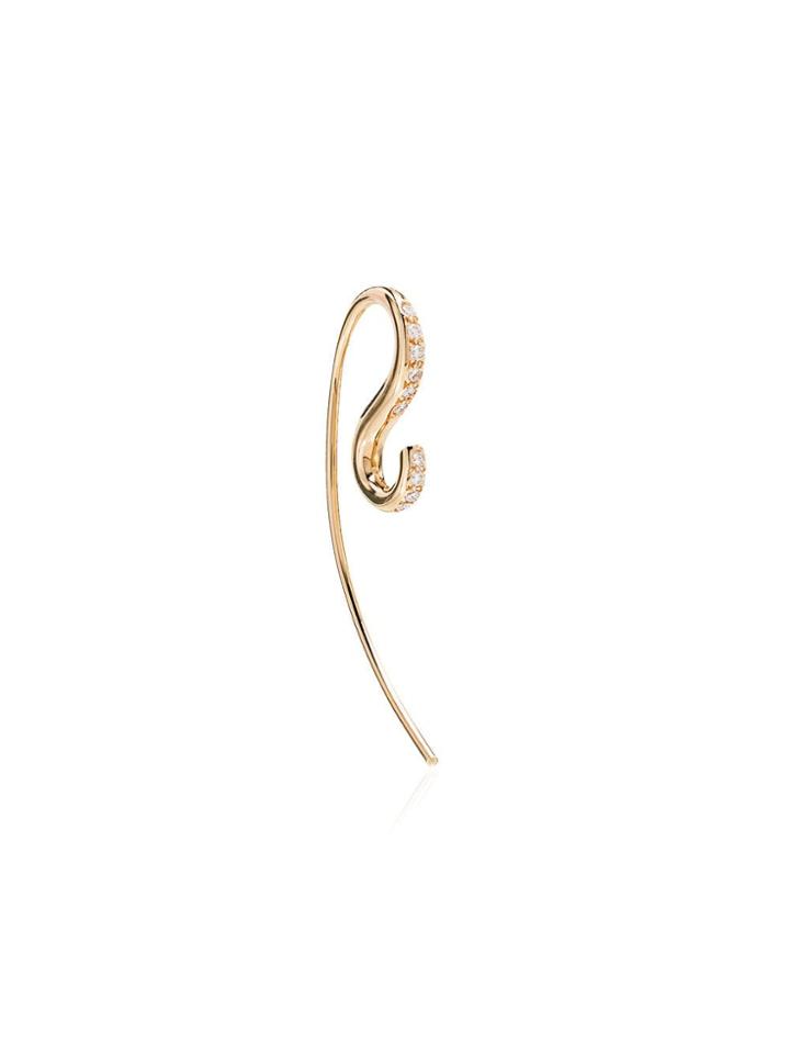 Charlotte Chesnais Diamond Hook Earring - Yellow Gold