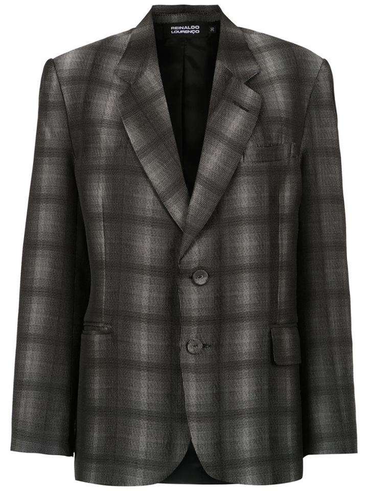 Reinaldo Lourenço Check Print Blazer - Black