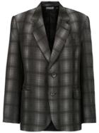 Reinaldo Lourenço Check Print Blazer - Black
