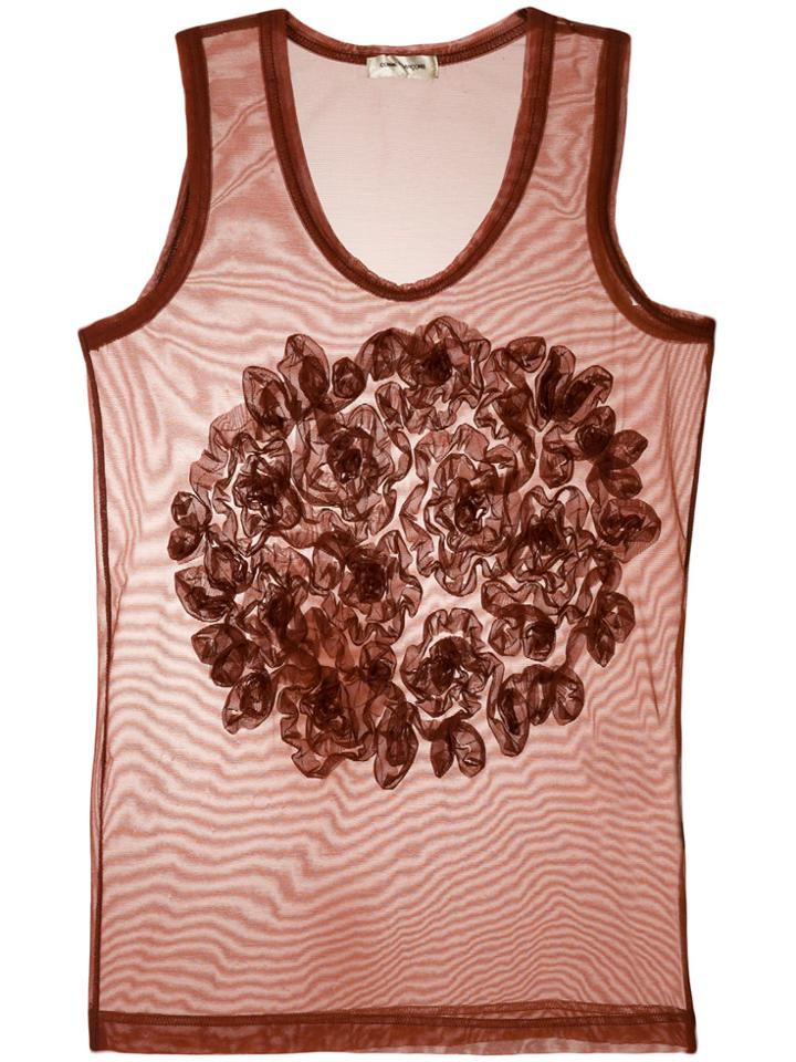 Comme Des Garçons Vintage Appliquée Sheer Tank - Brown