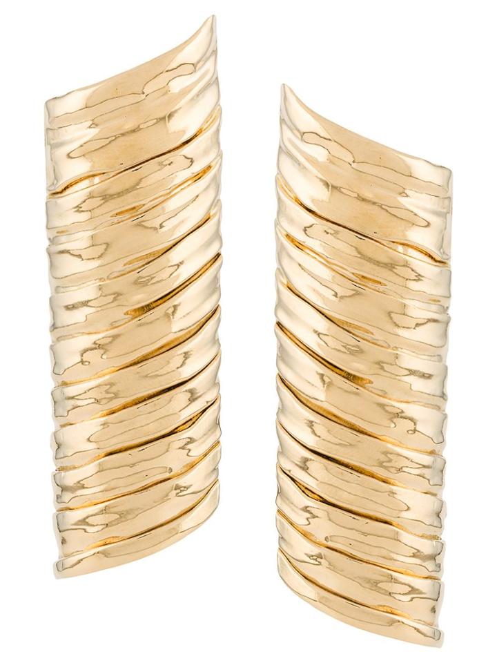 Alberta Ferretti Half-cylinder Earrings - Gold