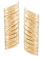 Alberta Ferretti Half-cylinder Earrings - Gold