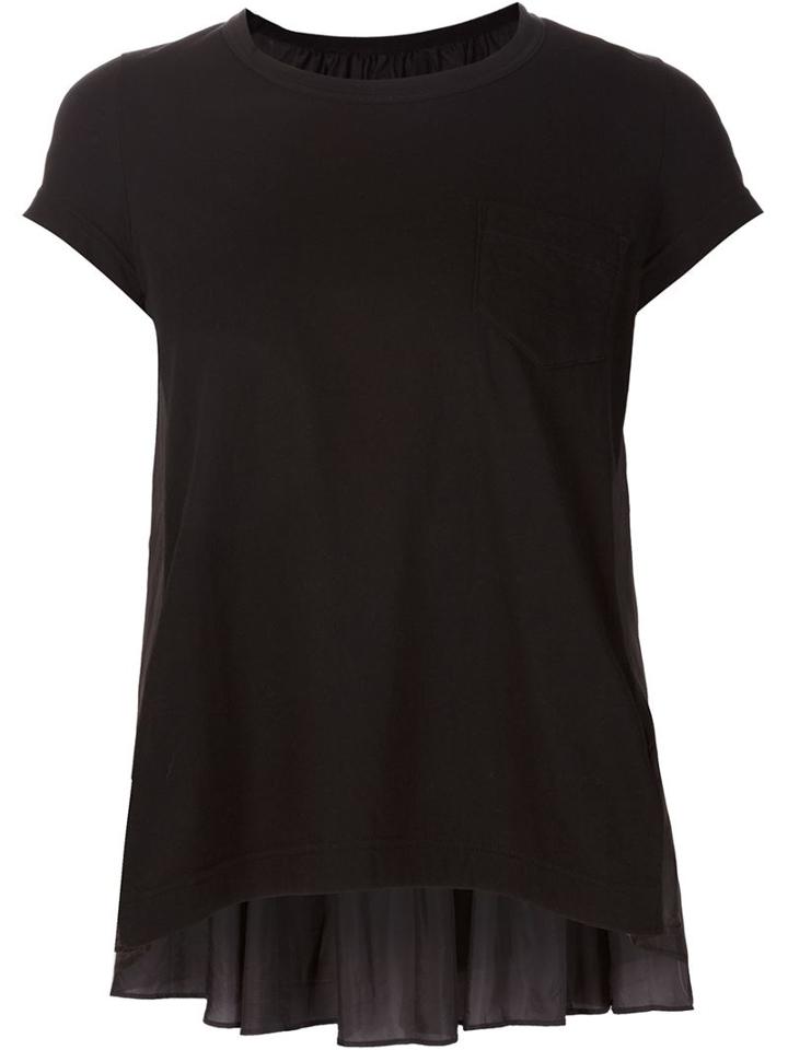 Sacai Flared Cupro Back T-shirt