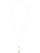 True Rocks Large Safety Pin Pendant Necklace - Metallic