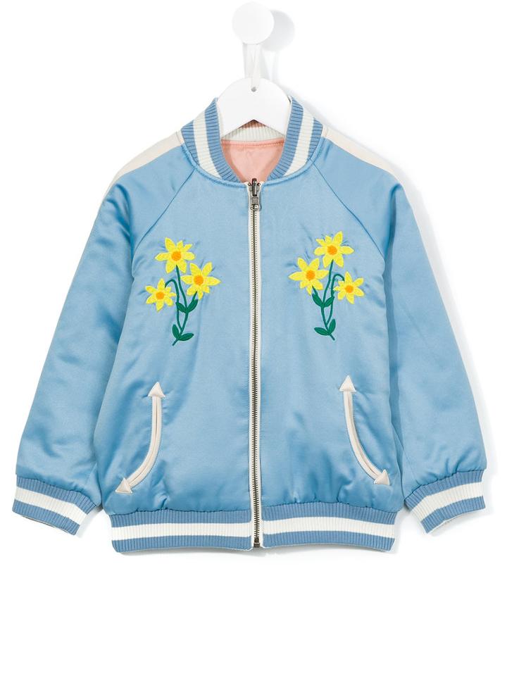 Stella Mccartney Kids Embroidered Bomber Jacket, Boy's, Size: 12 Yrs, Blue