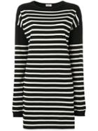 Saint Laurent - Mariniere Striped Sweatshirt Dress - Women - Cotton - S, Black, Cotton