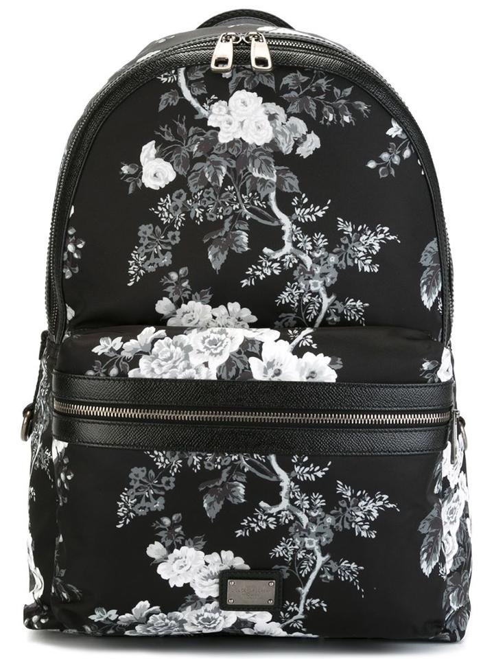 Dolce & Gabbana Vulcano Backpack, Black, Nylon/leather