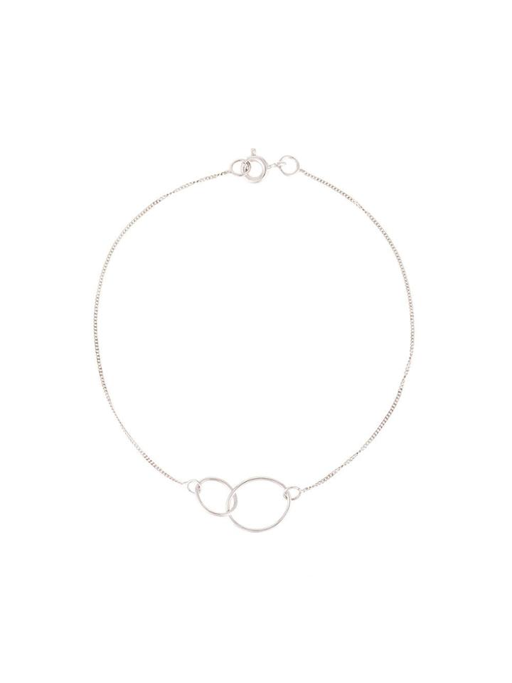 Natalie Marie 9kt White Gold Loop Through Oval Bracelet - Silver