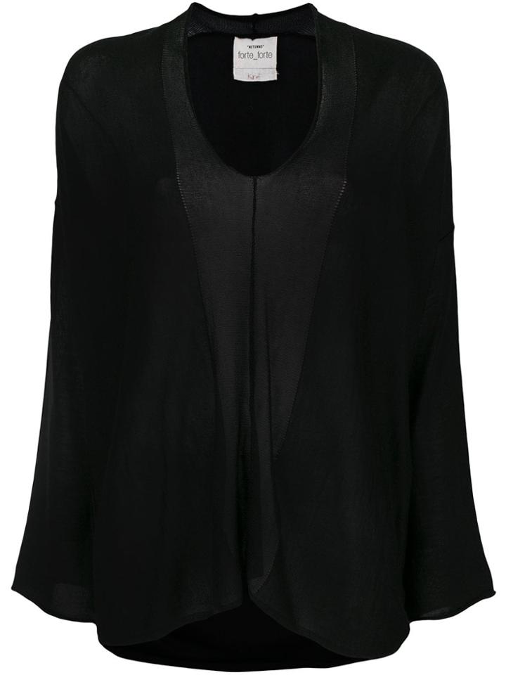 Forte Forte Loose Asymmetric Knitted Top - Black