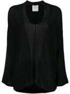 Forte Forte Loose Asymmetric Knitted Top - Black