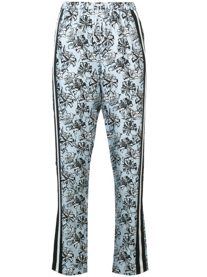 Robert Rodriguez Orchid Print Tapered Trousers - Blue