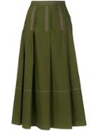 Marni Wide Pleat Skirt - Green