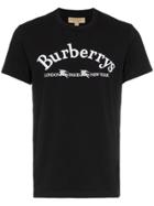 Burberry Logo Embroidered Cotton T-shirt - Black