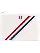 Thom Browne Small Zipper Tablet Holder With Red, White And Blue