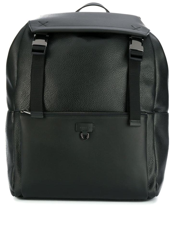 Furla Ulisse Buckled Backpack - Black