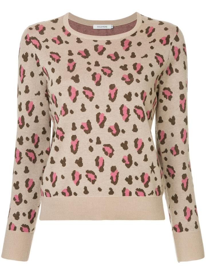 Guild Prime Leopard Print Sweater - Nude & Neutrals