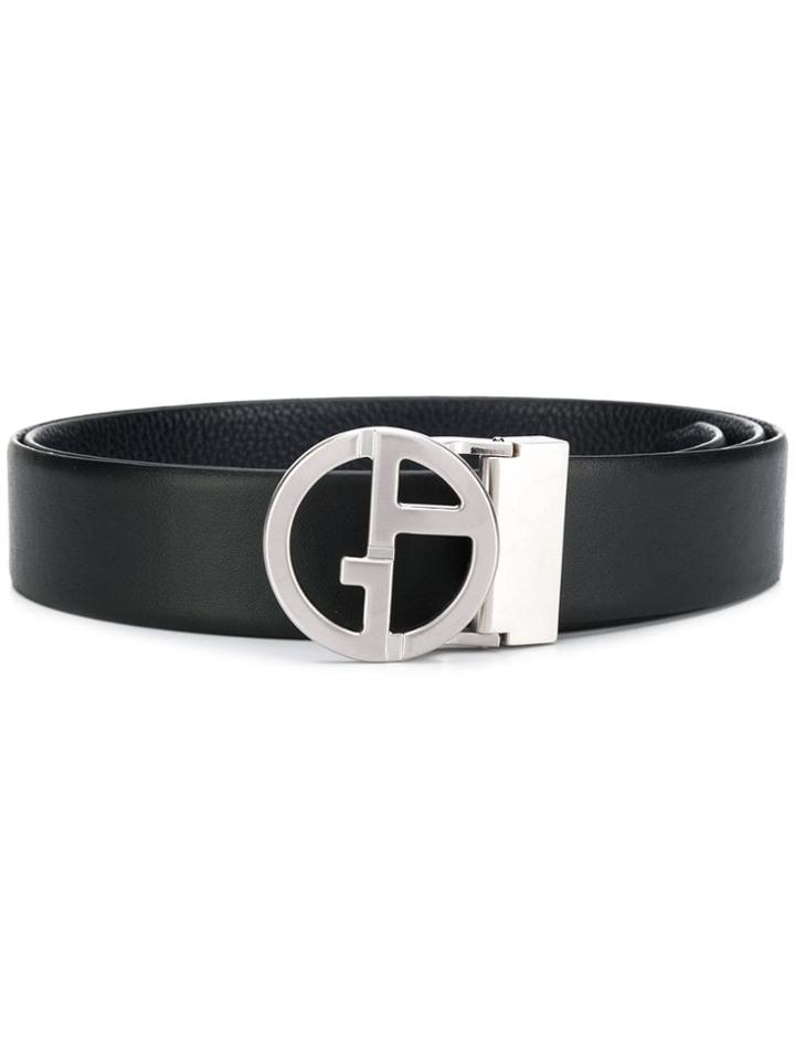 Giorgio Armani Black And Silver Belt