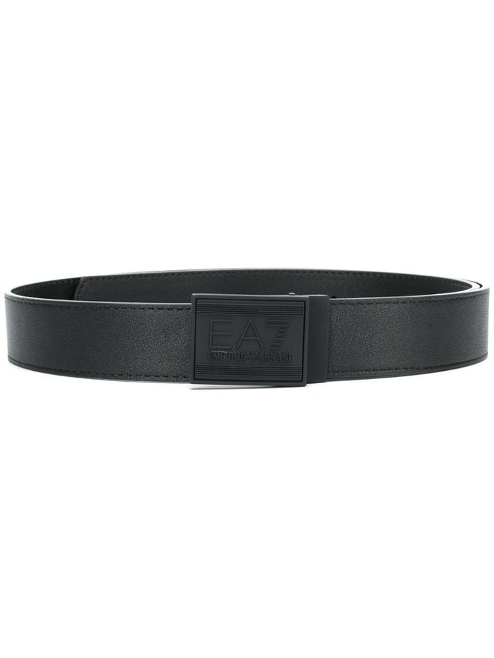 Ea7 Emporio Armani Signature Logo Buckle Belt - Black