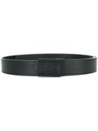 Ea7 Emporio Armani Signature Logo Buckle Belt - Black