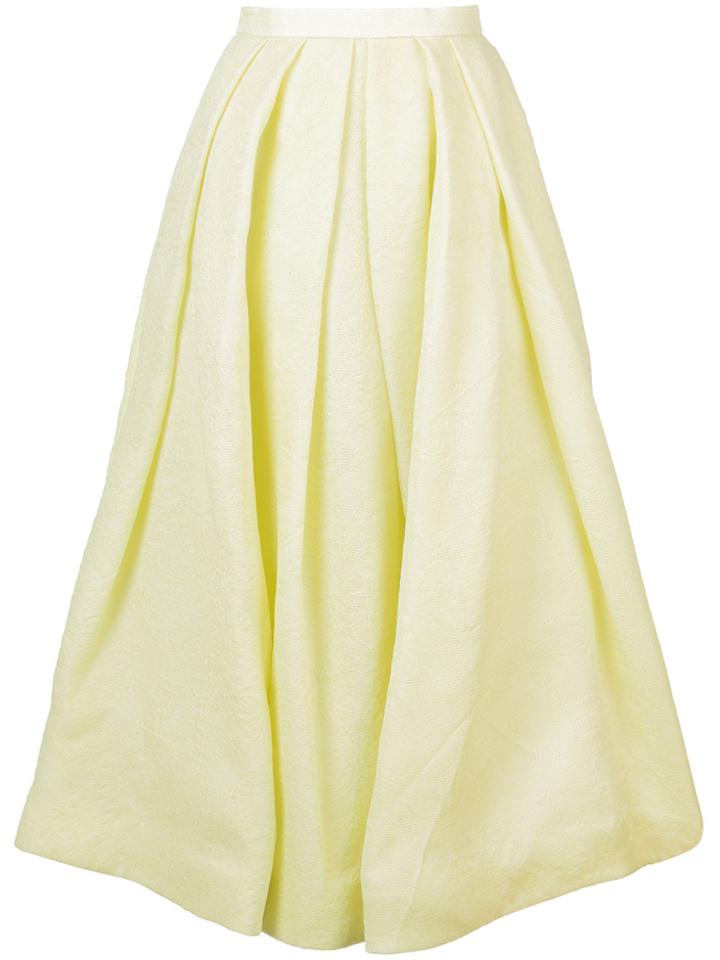 Rosie Assoulin Lettuce Edge Full Skirt - Yellow & Orange