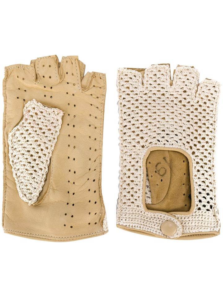 Gala Gloves Driving Fingerless Gloves - Neutrals
