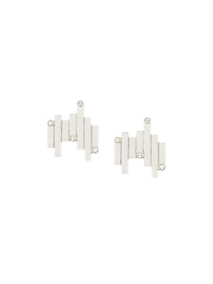 Charlotte Valkeniers Binary Stud Earrings - Metallic