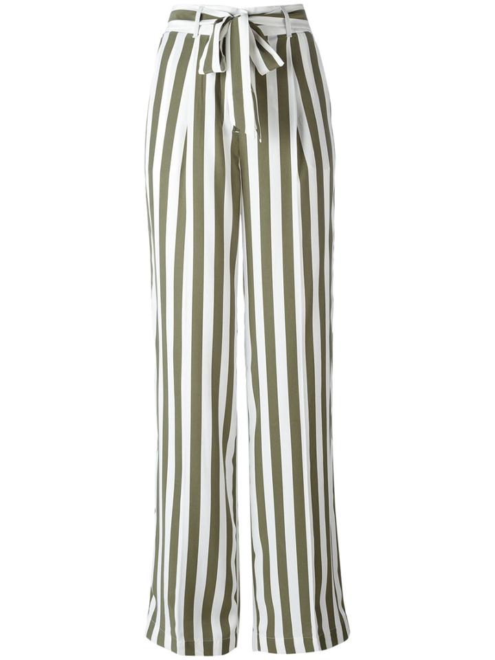 Equipment Stripe High Waist Trousers, Women's, Size: Large, Green, Silk