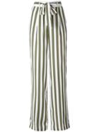 Equipment Stripe High Waist Trousers, Women's, Size: Large, Green, Silk