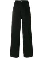 Koché Stripe Detail Straight Leg Jeans - Black