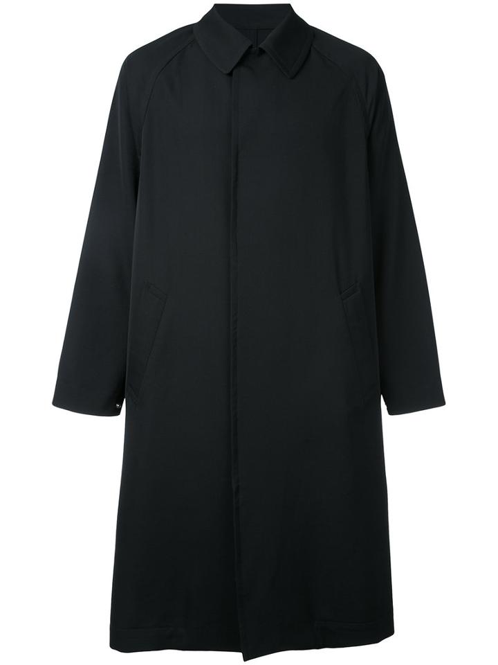 H Beauty & Youth Long Trench Coat, Men's, Size: Small, Black, Wool