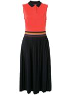 Paul Smith - Pleated Polo Dress - Women - Polyester/spandex/elastane/cupro/viscose - 40, Yellow/orange, Polyester/spandex/elastane/cupro/viscose