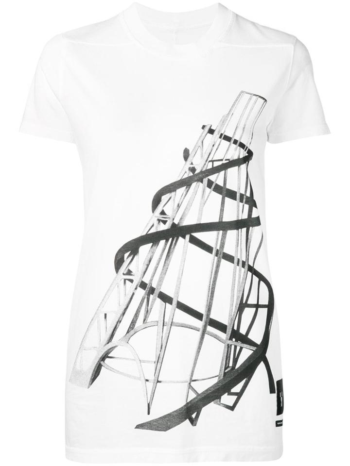 Rick Owens Drkshdw Cage Print T-shirt - White