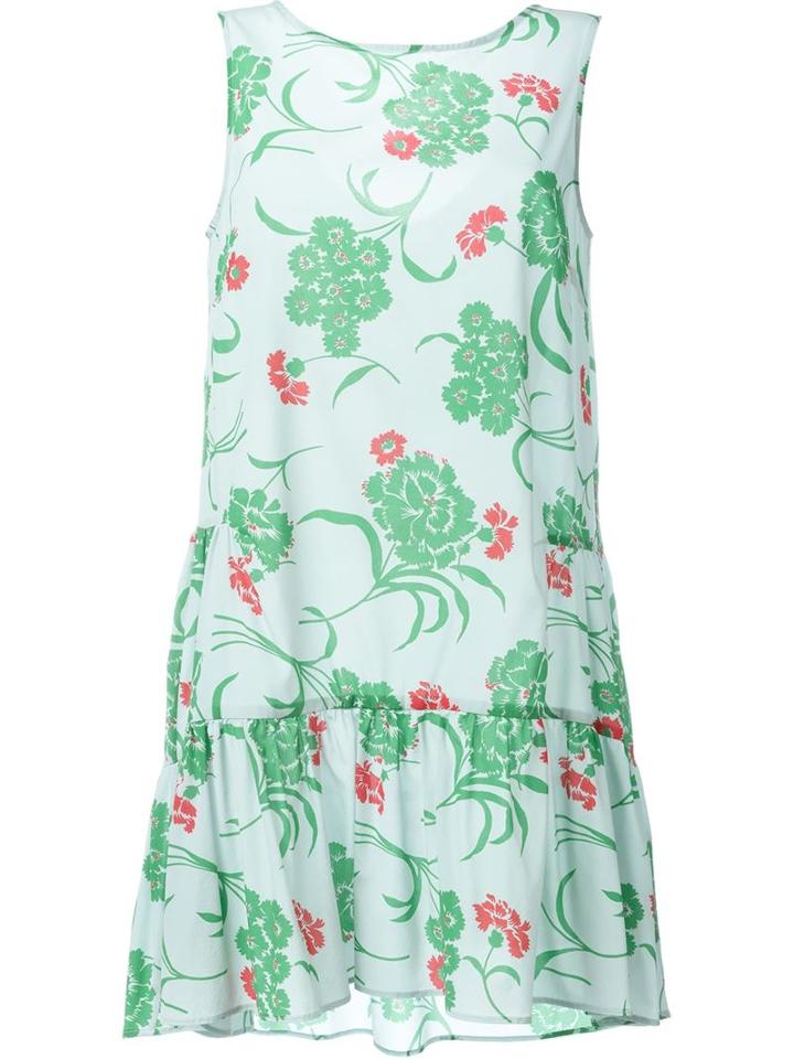 P.a.r.o.s.h. Floral Print Dress, Women's, Blue, Silk/spandex/elastane